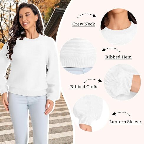 Winter Sweater for Women Long Sleeve Oversized Pullover 2024 Trendy Tops Knit Crop Crewneck Sweater in Saudi Arabia