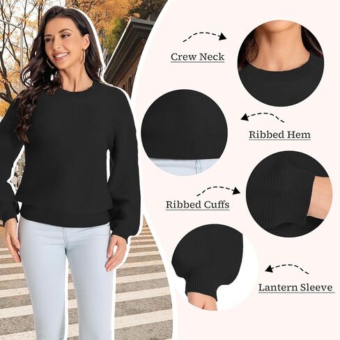 Winter Sweater for Women Long Sleeve Oversized Pullover 2024 Trendy Tops Knit Crop Crewneck Sweater in Saudi Arabia