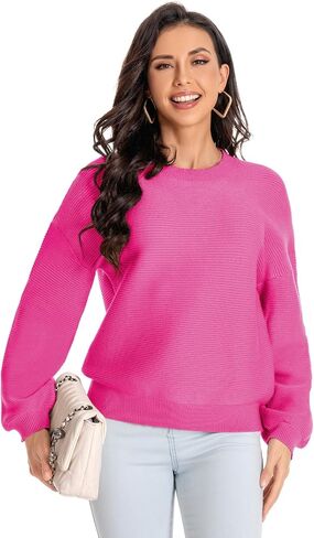 Winter Sweater for Women Long Sleeve Oversized Pullover 2024 Trendy Tops Knit Crop Crewneck Sweater in Saudi Arabia