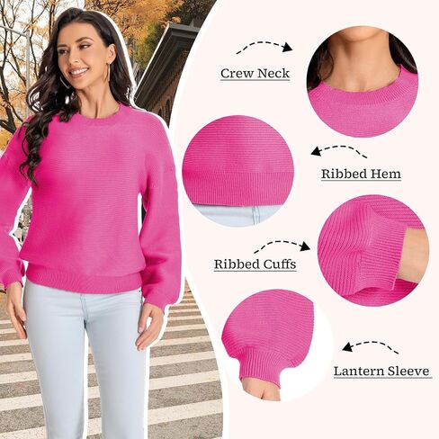 Winter Sweater for Women Long Sleeve Oversized Pullover 2024 Trendy Tops Knit Crop Crewneck Sweater in Saudi Arabia