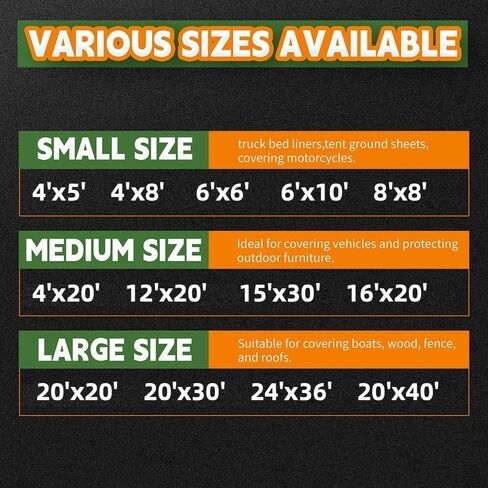 RAINDEWAY 4x20 Feet Super Heavy Duty Tarp 18 Mil, UV Resistant, Weatherproof, Multipurpose Waterproof Poly Tarp with Grommets and Reinforced Edges, Brown/Gray Tarp in Kuwait