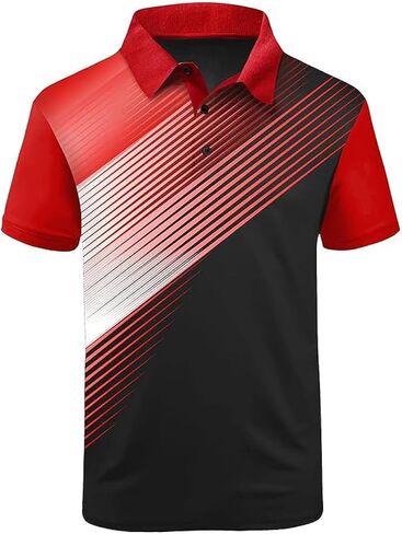 ZITY Mens Golf Shirt Short Sleeve Sport Moisture Wicking Performance Print Golf Polo Shirts for Men Collared Casual T-Shirt in Kuwait