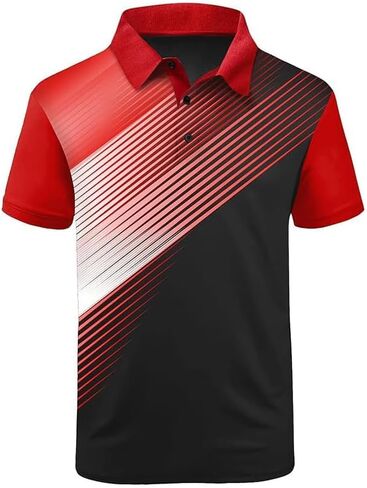 ZITY Mens Golf Shirt Short Sleeve Sport Moisture Wicking Performance Print Golf Polo Shirts for Men Collared Casual T-Shirt in Kuwait