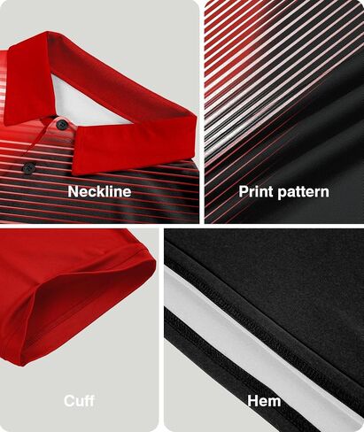 ZITY Mens Golf Shirt Short Sleeve Sport Moisture Wicking Performance Print Golf Polo Shirts for Men Collared Casual T-Shirt in Kuwait