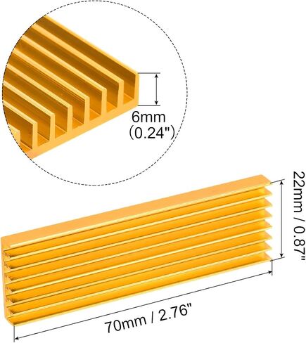 MECCANIXITY 1 Pack M.2 2280 Nvme SSD Heatsink Cooler مع وسادة حرارية من سبائك الألومنيوم بالوعة الحرارة للكمبيوتر المحمول، 70 × 22 × 3 مم، أخضر in Saudi Arabia