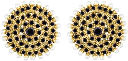 Aheli Bollywood Fashion Faux Stone Wedding Necklace Big Earrings Indian Fashion Jewelry Set Gift for Women in Kuwait