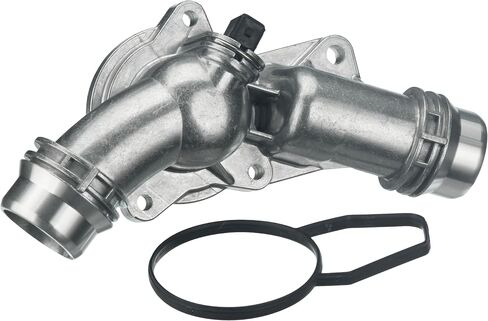 URO Parts 11537509227 Thermostat Assembly, Aluminum Housing vs OEM Plastic; Includes Thermostat & Gasket in Saudi Arabia