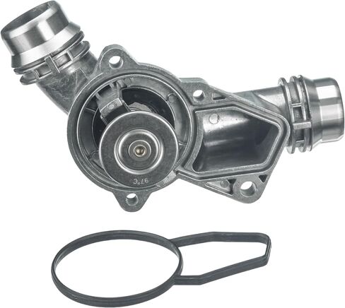 URO Parts 11537509227 Thermostat Assembly, Aluminum Housing vs OEM Plastic; Includes Thermostat & Gasket in Saudi Arabia