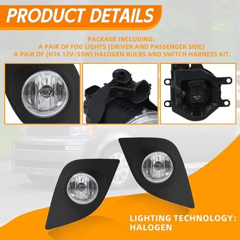 YLT AUTO Fit 2014 2015 2016 لسيارة Toyota Corolla L LE مجموعة استبدال مصابيح الضباب الأمامية للجري عدسات شفافة مع زوج من المصابيح وأسلاك التبديل (جانب السائق وجانب الركاب) in Kuwait