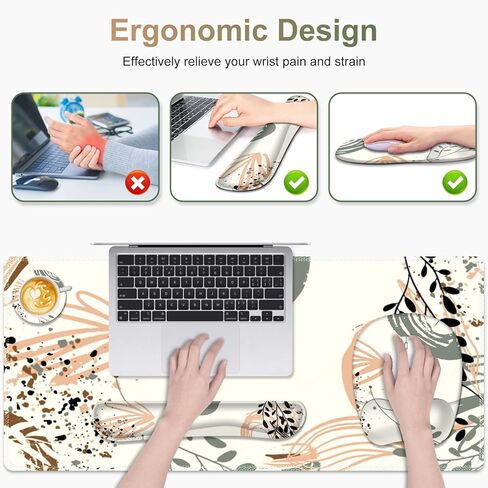 4-in-1 Large Gaming Mouse Pad Set,Extended Desk Mat with Coasters,Mouse and Keyboard with Wrist Support,Easy Typing & Pain Relief,Waterproof Non-Slip Desk Pad Protector for Home Office Computer in Kuwait