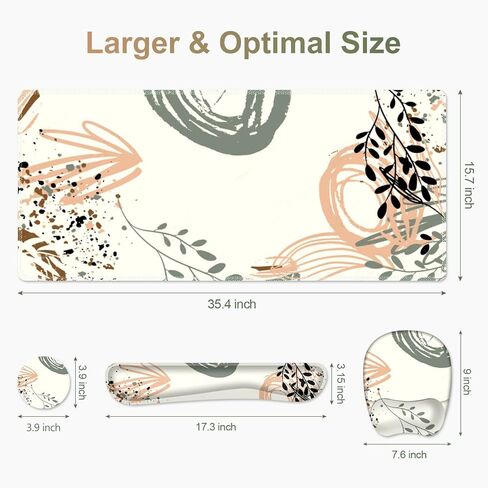 4-in-1 Large Gaming Mouse Pad Set,Extended Desk Mat with Coasters,Mouse and Keyboard with Wrist Support,Easy Typing & Pain Relief,Waterproof Non-Slip Desk Pad Protector for Home Office Computer in Kuwait