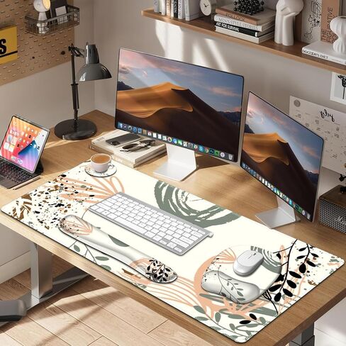 4-in-1 Large Gaming Mouse Pad Set,Extended Desk Mat with Coasters,Mouse and Keyboard with Wrist Support,Easy Typing & Pain Relief,Waterproof Non-Slip Desk Pad Protector for Home Office Computer in Kuwait