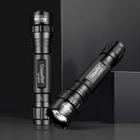 UniqueFire 501F مصباح يدوي تكتيكي صغير مع الحافظة، 5 أوضاع مصباح LED صغير قابل للتكبير مصباح يدوي عالي التجويف مع IPX-65 مصباح يدوي EDC مقاوم للماء ضوء فلاش ساطع للاستخدام اليومي في حالات الطوارئ in Kuwait