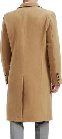 Mens Camel Overcoat Wool & Cashmere Covert Warm Winter Bond Coat Fully Lined in Kuwait