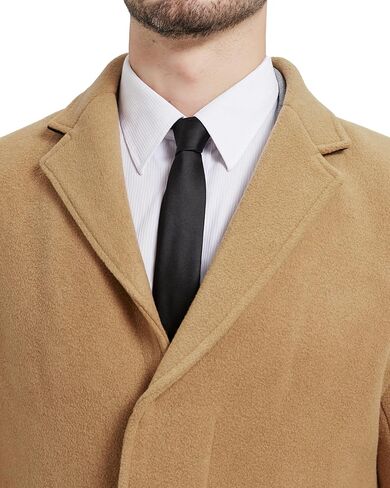 Mens Camel Overcoat Wool & Cashmere Covert Warm Winter Bond Coat Fully Lined in Kuwait