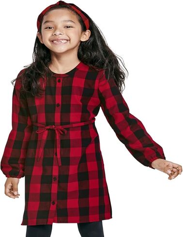 The Children's Place Girls Long Sleeve Buffalo Plaid Woven Shirt Dress in Saudi Arabia