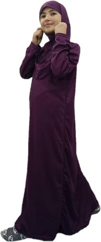 Prayer Dress for Muslim Girl-sleeved Prayer Dress &Hijab One-piece prayer dress with hijab muslim girls jilbab Abaya. in Kuwait