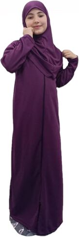 Prayer Dress for Muslim Girl-sleeved Prayer Dress &Hijab One-piece prayer dress with hijab muslim girls jilbab Abaya. in Kuwait