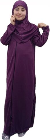Prayer Dress for Muslim Girl-sleeved Prayer Dress &Hijab One-piece prayer dress with hijab muslim girls jilbab Abaya. in Kuwait