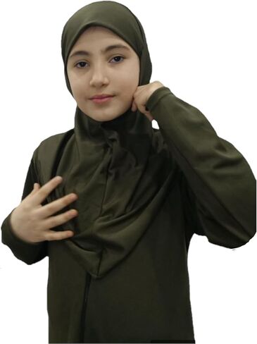 Prayer Dress for Muslim Girl-sleeved Prayer Dress &Hijab One-piece prayer dress with hijab muslim girls jilbab Abaya. in Kuwait