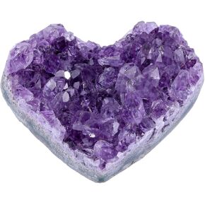 CrystalTears Amethyst Healing Crystal Geode Cluster Heart Amethyst Rock Quartz Crystals Mineral Stones Natural Raw Gemstone Specimen for Reiki Meditation Home Decor Crystal Gifts 1.57"-1.97"