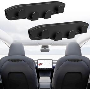 Nanaholy Model Y Model 3 Seat Back Hooks for Tesla Accessories 2024 2023 2022 2021, 2 Pack Hanger for Car, Automotive Seat Back Organizers (Black)