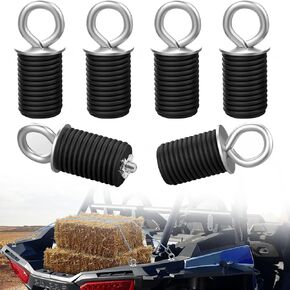 Quickwolf RZR Sportsman Tie Down Anchors Bed Anchors Compatible with Polaris RZR 800 900 1000 XP Turbo Pro Sportsman 850 570 450 ACE 900 570 500 Lock and Ride Anchors ATV Accessories (Black,6 Pcs)