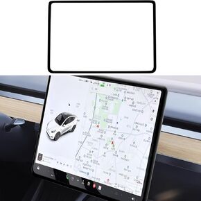 Screen Edge Protector Trim Frame Compatible with Tesla Model 3 Model Y 2025 2024 2023 2022 2021 2020 Interior Center Console Cover Decor Strip Accessories (Black)