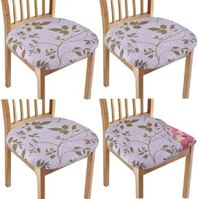 GORGECRAFT 4PCS Dining Room Chair Seat Covers Sweaters Socks Snowflakes Stretch Christmas Seat Cushion Slipcovers Red Removable Washable Elastic Ties Upholstered Chair Protector for Kitchen Office