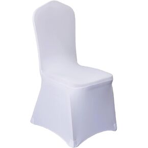 100 Pcs White Washable Removable Universal for Wedding Party Dining Banquet Polyester Spandex Stretch Slipcovers Chair Covers
