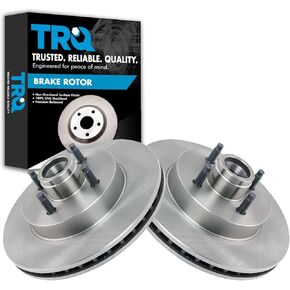 TRQ Front Brake Rotors Set Vented Compatible with 1987-1993 Ford Mustang