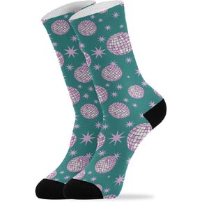 Disco Mirror Ball Socks Women Men Short Stockings Unisex Sock for Running Athletic Hiking Cycling 1 Pair