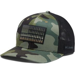 Columbia Unisex Tree Flag Mesh Ball Cap, Greenscape/Black, XX-Large