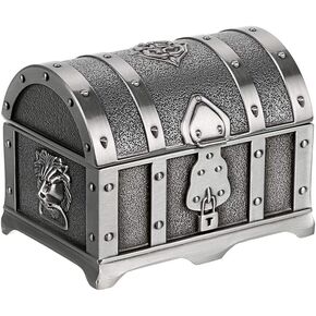 Hipiwe Vintage Red Treasure Chest Box Small Jewelry Trinket Box Organizer Keepsake Ring Earrings Box for Valentine Wedding Christmas Birthday Gift for Women Girls, Red Small in Kuwait