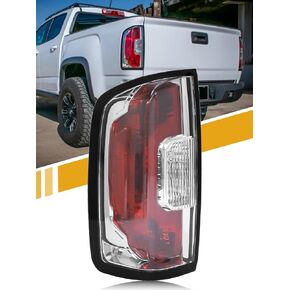 Tail Light Assembly Compatible with GMC Canyon 2015-2022 (Terrain,Denali,Base,SL,SLE,SLT), Halogen Rear Lamp for 84916710 84328813 GM2801273, Red+Clear Lens W/Bulbs, Right Passenger Side
