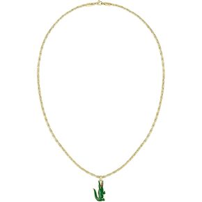 Lacoste Men's Arthor Jewelry Necklace, Stainless Steel, Rectangular Box Chain Necklace, Reversible Pendant, Fashionable
