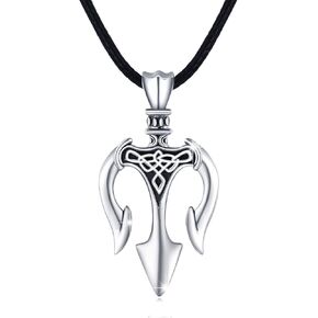 Trident Necklace 925 Sterling Silver Celtic Pendant Necklace Irish Celtic Knot Necklace Ancient Greece Amulet Necklace Jewelry Gifts for Men Women