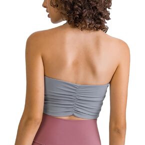 Lemedy Halter Backless Crop Tank Top Wirefree Built in Shelf Sports Bra