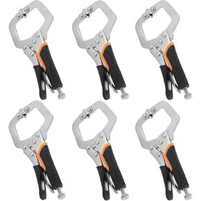 4 Pack 14 Inch C Clamp Locking Pliers,Locking C Clamp, Adjustable Nickel Plated C Pliers For Wood Working, Welding, Electrician Maintenance and more, by GENHAKON