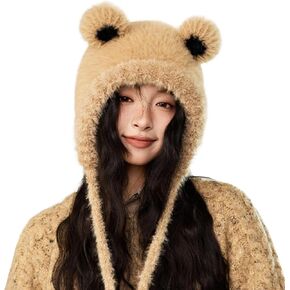 DOCILA Fashion Winter Bomber Hats for Women Lovely Cat Ear Trooper Aviator Earflap Cap Outdoor Ushanka Russian Ski Hat