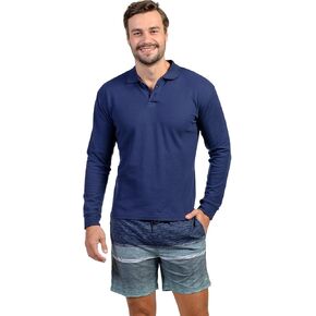 INGEAR Men's Polo Shirts 2-Pack, Dressy Casual Long Sleeve Collared Shirts for Men, Sizes S-2XL – Classic Everyday Wear