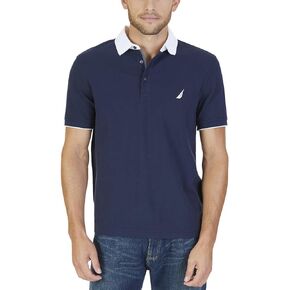 Nautica Men’s Short Sleeve Polo Shirt (Navy, L)
