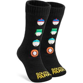 South Park Mens Slipper Socks, Fluffy Warm Non-Slip Winter Socks - Gifts for Him