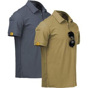 سويسويل قمصان بولو للرجال 2 حزمة قصيرة الأكمام الرطوبة فتل في الهواء الطلق رياضي التنس قمصان الغولف قميص التكتيكية in Kuwait