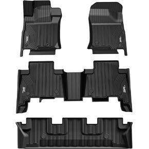 3W Floor Mats for Lexus GX460 2014-2023 (only for 7 seat),TPE All Weather Custom Fit Floor Liner 1st,2nd&3rd Rows Car Mats, Black