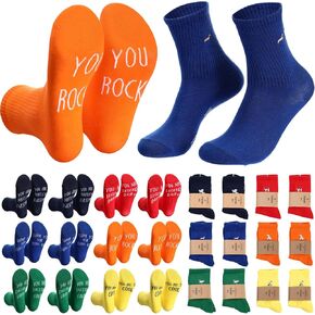12 Pairs Employee Appreciation Socks Gifts Funny Unisex Socks Bulk Thank You Gifts for Coworker Novelty Animal Puns Embroidery Socks Colorful Socks for Women Men Staff Birthday Gifts Adults