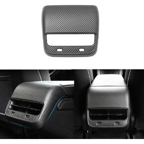 StarYtbl Rear Air Condition Vent Cover for Tesla Model 3 Model Y 2017-2024 Rear Center Console Air Condition Vent Cover Trim, AC Vent Cover Car Decoration Accessories (Matte Carbon Fiber Pattern) in Kuwait