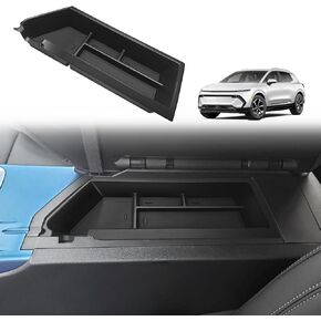 BestEvMod Center Console Organizer Compatible with Chevrolet Equinox EV 2024+ Accessories Armrest Storage Box Insert Tray ABS Material with PVC Trim (Blue)