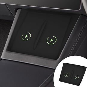Tinlucys Center Console Wireless Charging Mat Designed for Tesla Model 3 Highland 2024,Tesla Center Console Silicone Pad for Wireless Charging Pad,Interior Accessories for Model 3 Highland Gray