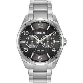 Citizen Men's Eco-Drive Corso Classic Watch in Stainless Steel, Black Dial (Model: AO9020-84E)